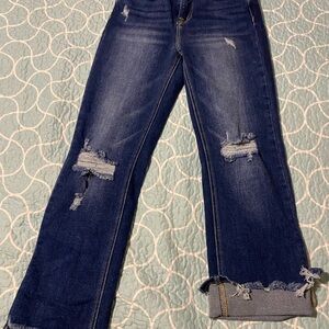 Distressed Blue Jeans